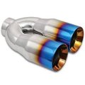Vibrant Vibrant 1339B 2.5 & 3.5 in. Outlet Round Beveled Edge Straight Cut Dual Burnt Blue Exhaust Tip V32-1339B